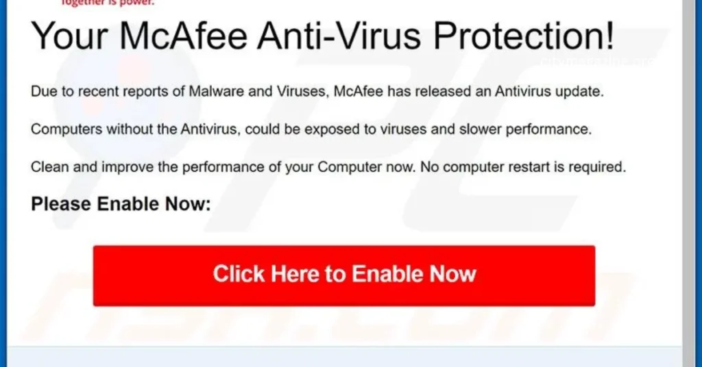 McAfee subscription scam